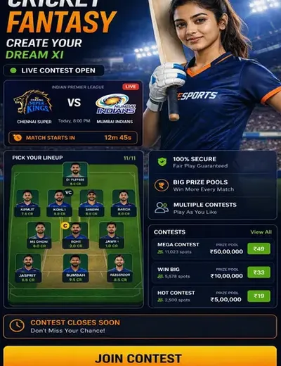 Getspinwinner (spin winner) fantasy cricket & matchday visual 3
